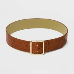 Women's Double Center Prong Belt - A New Day™ Cognac Croc -A New Day popular shop unnamed file 158