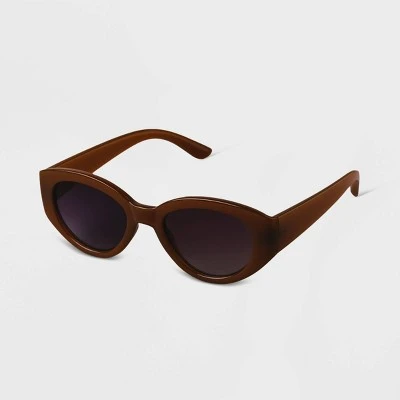 Women's Plastic Oval Sunglasses - A New Day™ Brown 3 Women's Plastic Oval Sunglasses - A New Day™ Brown