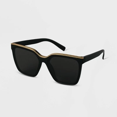Women's Plastic Square Sunglasses - A New Day™ Black 3 Women's Plastic Square Sunglasses - A New Day™ Black