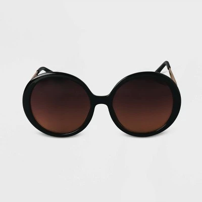 Women's Oversized Round Sunglasses - A New Day™ Black 4 Women's Oversized Round Sunglasses - A New Day™ Black - Image 2