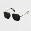 Women's Metal Geo Aviator Sunglasses - A New Day™ Gold -A New Day popular shop unnamed file 1653