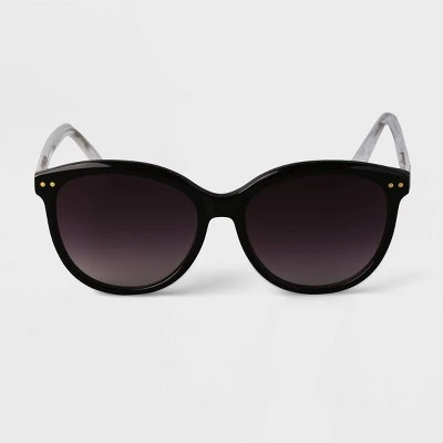 Women's Acetate Round Sunglasses - A New Day™ Black 4 Women's Acetate Round Sunglasses - A New Day™ Black - Image 2
