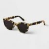 Women's Tortoise Print Acetate Cateye Sunglasses - A New Day™ Beige