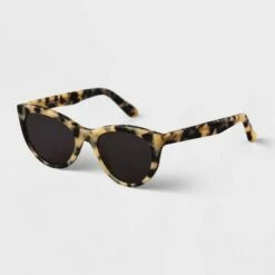 Women's Tortoise Print Acetate Cateye Sunglasses - A New Day™ Beige