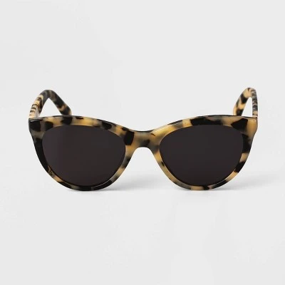Women's Tortoise Print Acetate Cateye Sunglasses - A New Day™ Beige 4 Women's Tortoise Print Acetate Cateye Sunglasses - A New Day™ Beige - Image 2