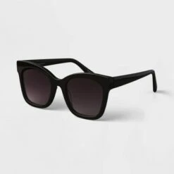 Women's Acetate Square Sunglasses - A New Day™ Black