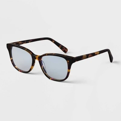 Women's Tortoise Print Square Blue Light Filtering Acetate Glasses - A New Day™ Brown 3 Women's Tortoise Print Square Blue Light Filtering Acetate Glasses - A New Day™ Brown