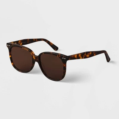 Women's Tortoise Print Acetate Cateye Sunglasses - A New Day™ Brown 3 Women's Tortoise Print Acetate Cateye Sunglasses - A New Day™ Brown