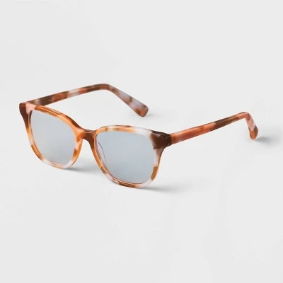 Women's Tortoise Print Square Blue Light Filtering Acetate Glasses - A New Day™ Pink 3 Women's Tortoise Print Square Blue Light Filtering Acetate Glasses - A New Day™ Pink