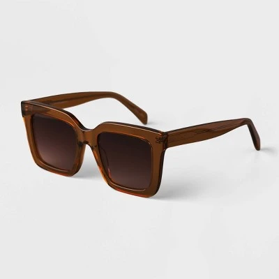 Women's Acetate Oversized Square Sunglasses - A New Day™ Brown 3 Women's Acetate Oversized Square Sunglasses - A New Day™ Brown