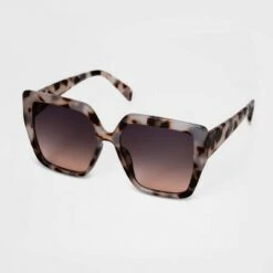 Women's Tortoise Shell Oversized Square Sunglasses - A New Day™ Gray