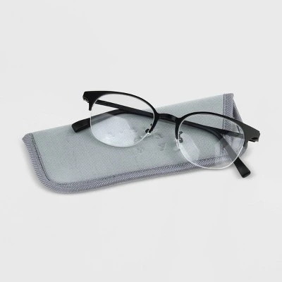 Women's Matte Browline Blue Light Filtering Glasses - A New Day™ Black 4 Women's Matte Browline Blue Light Filtering Glasses - A New Day™ Black - Image 2