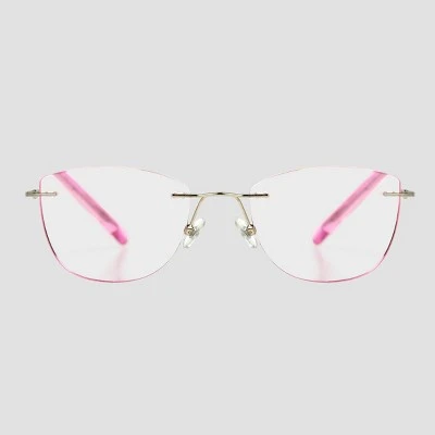 Women's Cateye Blue Light Filtering Square Glasses - A New Day™ Pink 5 Women's Cateye Blue Light Filtering Square Glasses - A New Day™ Pink - Image 3