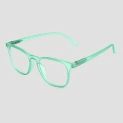 Women's Crystal Square Blue Light Filtering Glasses - A New Day™ Mint
