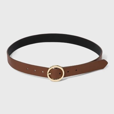 Women's Oval Tapered Center Bar Reversible Belt - A New Day™ Cognac/Black 7 Women's Oval Tapered Center Bar Reversible Belt - A New Day™ Cognac/Black - Image 5