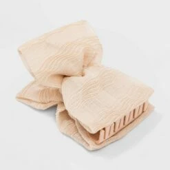 Textured Chiffon with Bow Claw Hair Clip - A New Day™ Off-White
