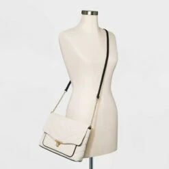 Quilted Boxy Crossbody Bag - A New Day™ White