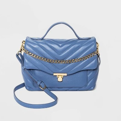 Quilted Top Handle Satchel Handbag - A New Day™ Blue 11 Quilted Top Handle Satchel Handbag - A New Day™ Blue - Image 9