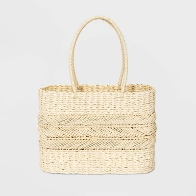 Straw Tote Handbag - A New Day™ Light Beige 5 Straw Tote Handbag - A New Day™ Light Beige - Image 3