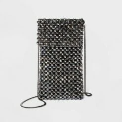 Party Phone Crossbody Bag - A New Day™ Metallic Gray/crosshatch -A New Day popular shop unnamed file 2079