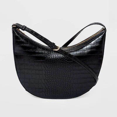 Oval Shoulder Handbag - A New Day™ Black/alligator Print 7 Oval Shoulder Handbag - A New Day™ Black/alligator Print - Image 5