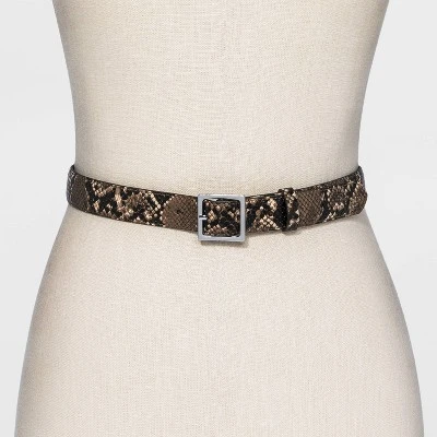 Women's Skinny Exotic Snake Belt - A New Day™ 3 Women's Skinny Exotic Snake Belt - A New Day™