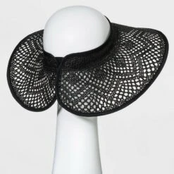 Women's Wide Brim Straw Visor Hat - A New Dayâ„¢ Black