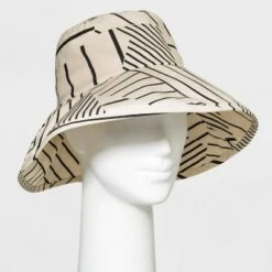 Women's Abstract Print Down Brim Bucket Hat - A New Day™ Sage Green