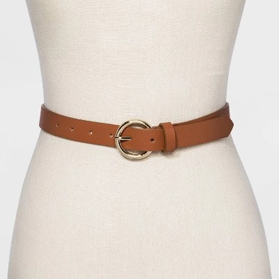 Women's Round Buckle Belt - A New Day™ Papaya 3 Women's Round Buckle Belt - A New Day™ Papaya