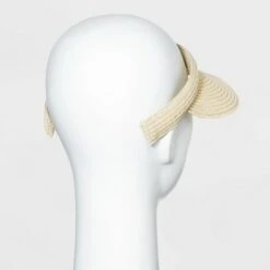 Women's Straw Visor Hat - A New Day™ Natural