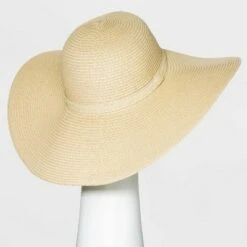 Women's Packable Essential Straw Floppy Hat - A New Day™ Natural