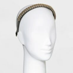 Faux Leather Chain Headband - A New Day™ Gray