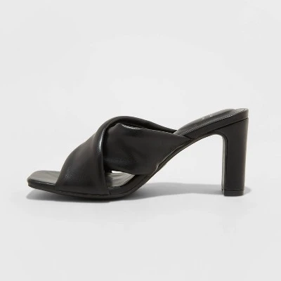 Women's Clementine Padded Crossband Heels - A New Day™ Black 3 Women's Clementine Padded Crossband Heels - A New Day™ Black