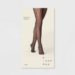 Women's Leopard Sheer Tights - A New Dayâ„¢ Black