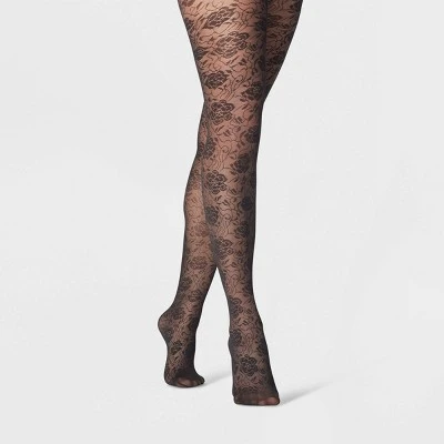 Women's Rose Garden Tights - A New Day™ Black 8 Women's Rose Garden Tights - A New Day™ Black - Image 6