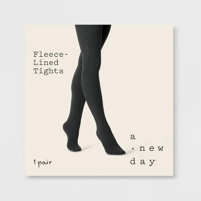 Women's Flat Knit Fleece Lined Tights - A New Day™ Charcoal Heather 3 Women's Flat Knit Fleece Lined Tights - A New Day™ Charcoal Heather