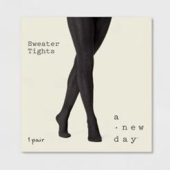 Women's Cable Sweater Tights - A New Day™ Oatmeal Heather
