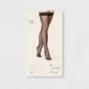 Women's Sheer Square Dot Thigh Highs - A New Day™ Black