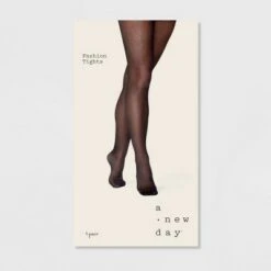 Women's Basketweave Pattern Tights - A New Day™ Black