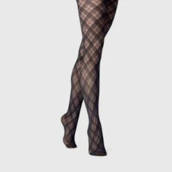Women's Bias Plaid Tights - A New Day™ Black -A New Day popular shop unnamed file 2707