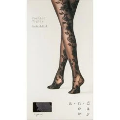 Women's Floral Back Tights - A New Day Black