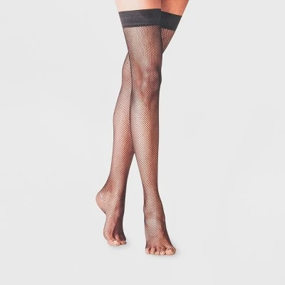Women's Fishnet Thigh Highs - A New Day Black 8 Women's Fishnet Thigh Highs - A New Day Black - Image 6