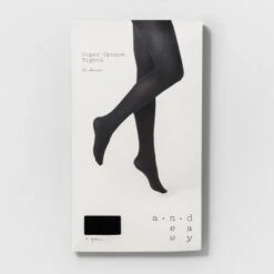 Women's 80D Super Opaque Tights - A New Day™ Black