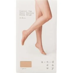 Women's 20D Sheer Control Top Tights - A New Day™ Honey Beige