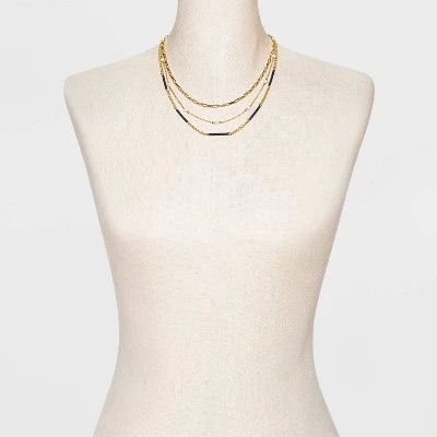 Beaded Chain Necklace Set 3pc - A New Day™ Rust 2 Beaded Chain Necklace Set 3pc - A New Day™ Rust