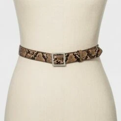 Women's Skinny Exotic Snake Belt - A New Day™ Snake