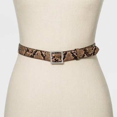 Women's Skinny Exotic Snake Belt - A New Day™ Snake 3 Women's Skinny Exotic Snake Belt - A New Day™ Snake