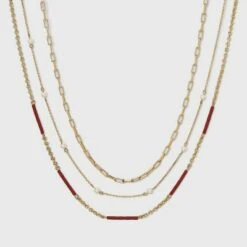 Beaded Chain Necklace Set 3pc - A New Day™ Rust 12 Beaded Chain Necklace Set 3pc - A New Day™ Rust -A New Day popular shop unnamed file 2850