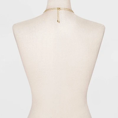 14K Gold Plated Pierced Cubic Zirconia Duo Necklace - A New Day™ 4 14K Gold Plated Pierced Cubic Zirconia Duo Necklace - A New Day™ - Image 2