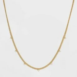 14K Gold Plated Cubic Zirconia Curb Chain Necklace - A New Day™ -A New Day popular shop unnamed file 2870
